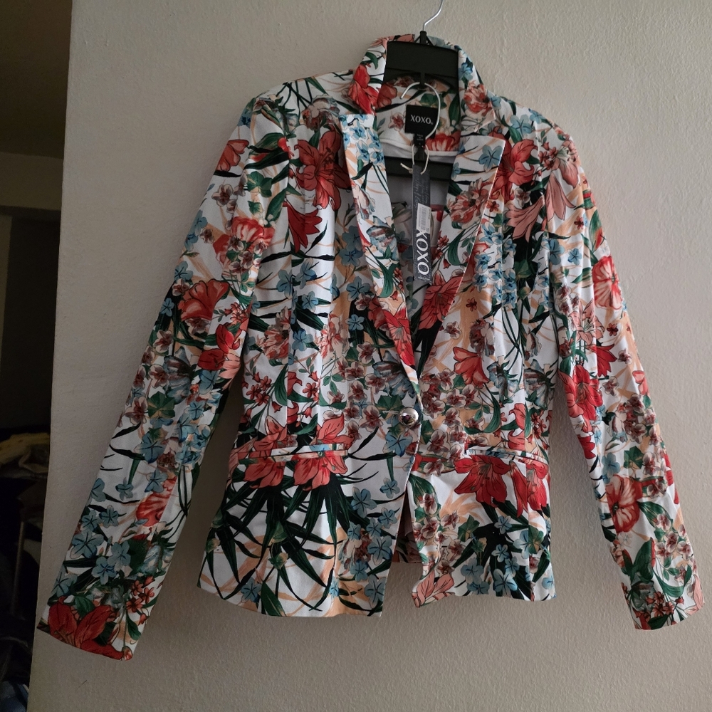 XOXO Floral Blazer Jacket Multicolored Sz S NWT. BLAZER ONLY